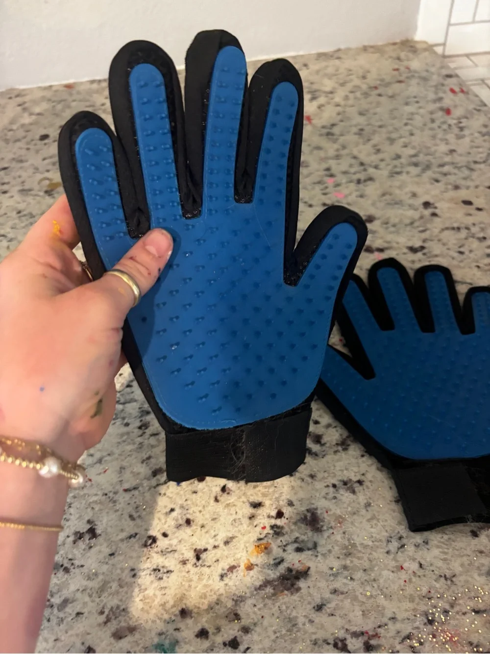Blue Grooming Glove for pets